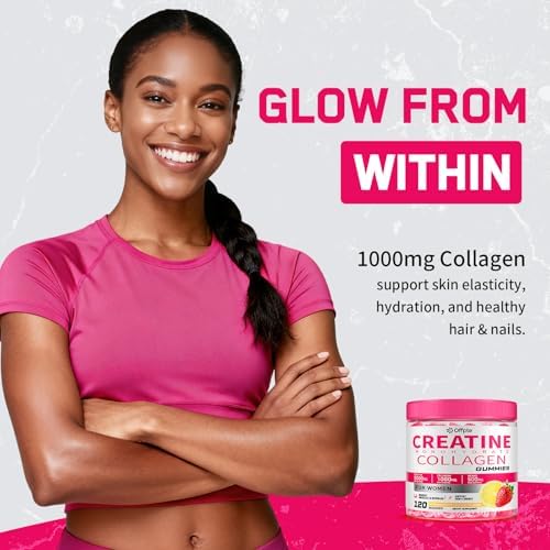 Creatina para Mujeres, 5000mg de Gomas de Creatina Monohidratada con Colágeno + BCAA para Recuperación Muscular, Suplemento Pre-Entrenamiento Sin - imagen 6