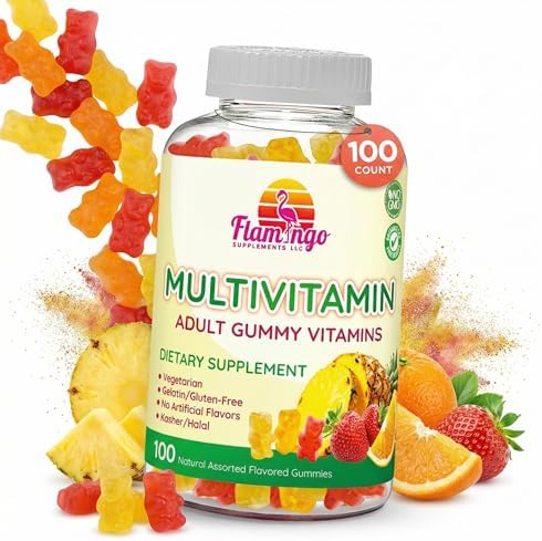 Gomitas Multivitamínicas Flamingo Supplements | Veganas, Kosher Halal, Sin Gluten ni Gelatina | Para Hombres, Mujeres y Niños | 3 Sabores Naturales | - imagen 1