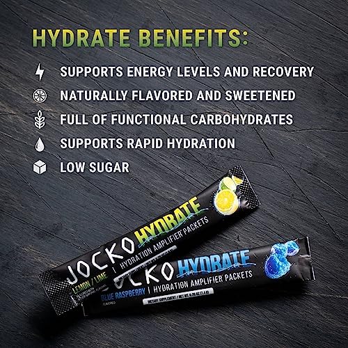 Jocko Fuel Hydrate - Paquetes de Electrolitos en Polvo Bajo en Azúcar para Hidratación y Recuperación (16 Paquetes) Sabor Fruta Punch con Vitaminas - imagen 3