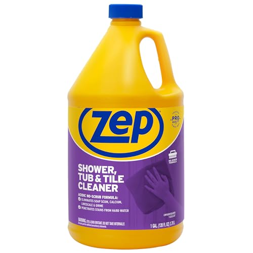 Limpiador para Ducha, Tina y Azulejos Zep 1 Galón ZUSTT128 (Caja de 2) - Fórmula Pro Sin Frotar que Elimina Acumulaciones Difíciles al Contacto - imagen 2
