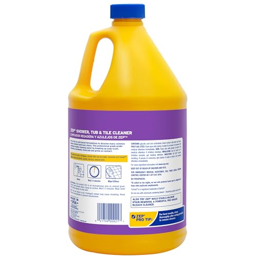 Limpiador para Ducha, Tina y Azulejos Zep 1 Galón ZUSTT128 (Caja de 2) - Fórmula Pro Sin Frotar que Elimina Acumulaciones Difíciles al Contacto - imagen 3
