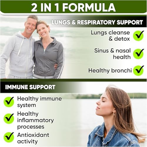 Suplemento para la Salud Pulmonar y Soporte Inmunológico - Limpieza y Desintoxicación Pulmonar con Vitaminas para la Inmunidad, Quercetina y - imagen 2