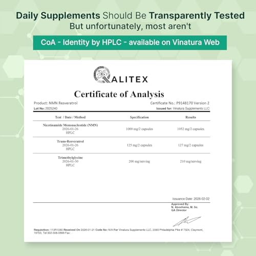 Suplemento VINATURA NMN Complejo 1325MG - NMN 1000mg con Resveratrol y TMG, Apoya NAD+, 60 Cápsulas - imagen 4