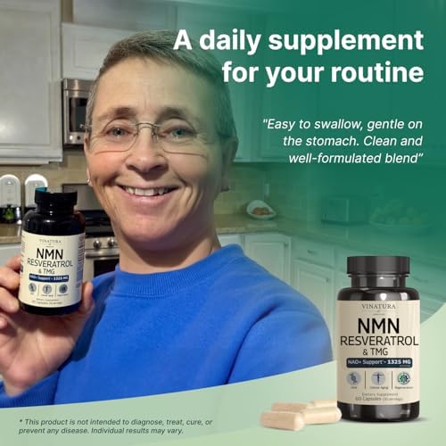 Suplemento VINATURA NMN Complejo 1325MG - NMN 1000mg con Resveratrol y TMG, Apoya NAD+, 60 Cápsulas - imagen 6