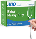 Cucharas Desechables Transparentes Dealusy de 300 Piezas, Resistentes al Calor, Sin BPA, Duraderas y de Alta Calidad para Fiestas - imagen 1
