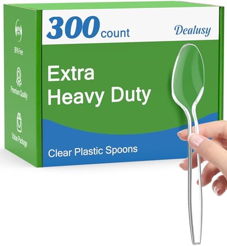 Cucharas Desechables Transparentes Dealusy de 300 Piezas, Resistentes al Calor, Sin BPA, Duraderas y de Alta Calidad para Fiestas - imagen 1