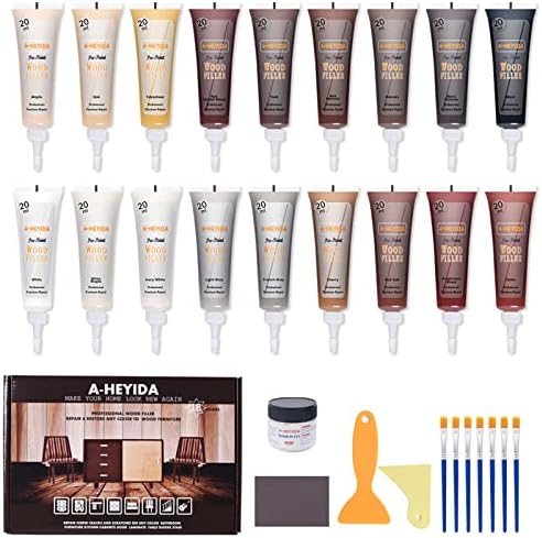 Kit de Reparación de Muebles de Madera - 18 Colores de Masilla para Madera, Relleno para Pisos de Vinil y Laminado, Kit para Toques en Gabinetes - - imagen 1