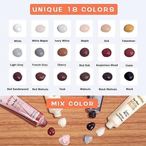 Kit de Reparación de Muebles de Madera - 18 Colores de Masilla para Madera, Relleno para Pisos de Vinil y Laminado, Kit para Toques en Gabinetes - - imagen 3