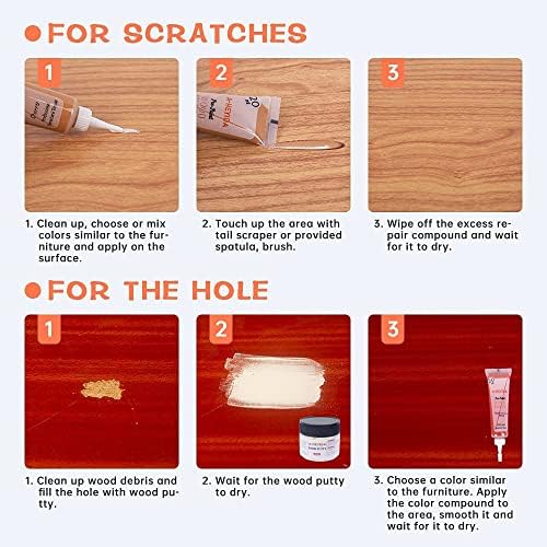 Kit de Reparación de Muebles de Madera - 18 Colores de Masilla para Madera, Relleno para Pisos de Vinil y Laminado, Kit para Toques en Gabinetes - - imagen 4