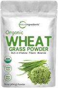 Polvo de Pasto de Trigo Orgánico (100% Hoja Completa) de Cultivo Sostenible en EE. UU., 16 Onzas, Rico en Vitaminas, Fibras y Minerales, Apoya la - imagen 1