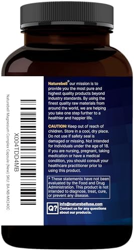 NatureBell Complejo de Magnesio 12 en 1 1000mg, Suministro para 4 Meses – Magnesio Glicinato, Citrato, Taurato, Malato y Más – Alta Absorción para - imagen 8