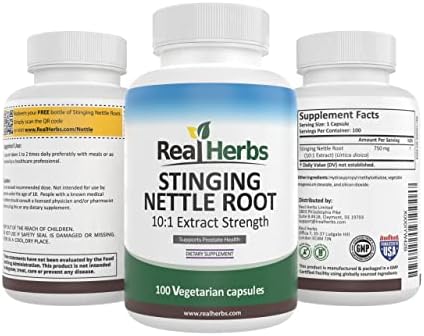 Extracto de Raíz de Ortiga Real Herbs 750mg (Extracto 10:1) por Cápsula, No GMO, Libre de Gluten, Cápsulas Vegetarianas, 100 Contenidos - imagen 4