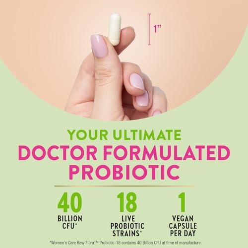 Probióticos para Mujeres Raw Flora | 40 Mil Millones CFU + Prebióticos | Soporte Digestivo, Vaginal y Urinario | 33 Cápsulas Veganas con Arándano y - imagen 4