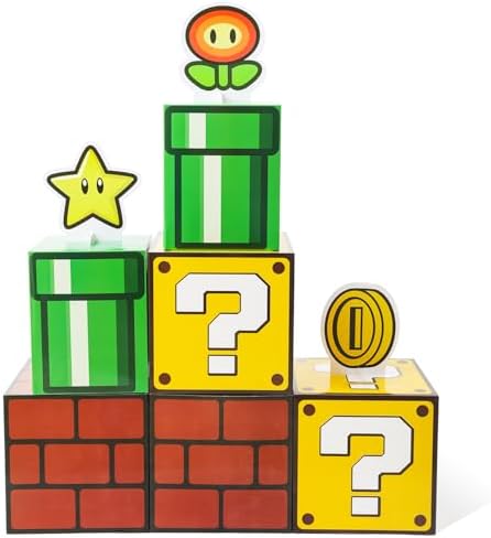 Cajas Grandes para Fiesta Seozio 6 Piezas con 6 Centros de Mesa, Cajas de Preguntas para Decoraciones de Cumpleaños y Fiestas, Suministros para - imagen 1