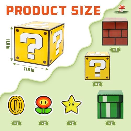 Cajas Grandes para Fiesta Seozio 6 Piezas con 6 Centros de Mesa, Cajas de Preguntas para Decoraciones de Cumpleaños y Fiestas, Suministros para - imagen 2