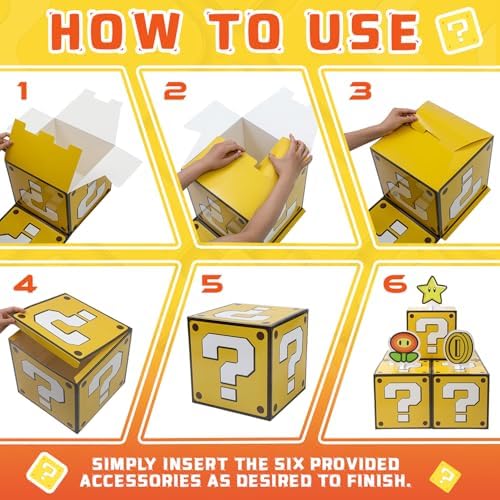 Cajas Grandes para Fiesta Seozio 6 Piezas con 6 Centros de Mesa, Cajas de Preguntas para Decoraciones de Cumpleaños y Fiestas, Suministros para - imagen 5