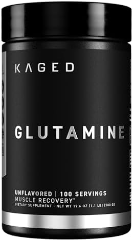 Kaged Muscle L-Glutamina en Polvo 500 g, Vegana, Apoya la Recuperación Muscular, Sin Sabor, Libre de Sustancias Prohibidas, 100 Porciones - imagen 1