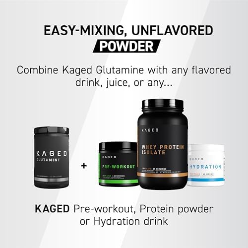 Kaged Muscle L-Glutamina en Polvo 500 g, Vegana, Apoya la Recuperación Muscular, Sin Sabor, Libre de Sustancias Prohibidas, 100 Porciones - imagen 3