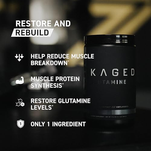Kaged Muscle L-Glutamina en Polvo 500 g, Vegana, Apoya la Recuperación Muscular, Sin Sabor, Libre de Sustancias Prohibidas, 100 Porciones - imagen 5