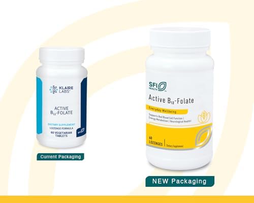 Klaire Labs SFI Health Active B12 - Suplemento de Folato - Pastillas Disolventes con Metilfolato y Vitamina B12 Metilcobalamina - Alta Absorción - - imagen 2