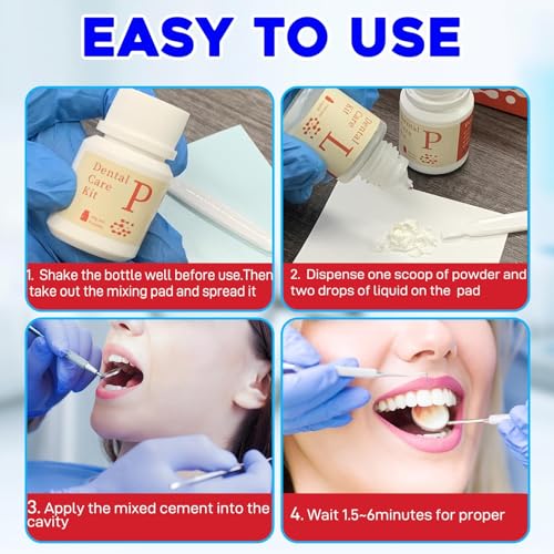 Kit de Reparación Dental con Cemento de Óxido de Zinc y Eugenol, Rellenos Temporales para Dientes Astillados, Coronas Sueltas y Cavidades - imagen 4