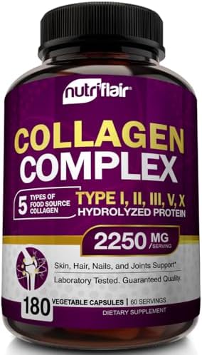 NutriFlair Multi Colágeno Péptidos 2250mg - Tipos I, II, III, V, X - Suplemento en Cápsulas para Mujeres y Hombres - Proteína Hidrolizada, Pelo, Piel - imagen 1