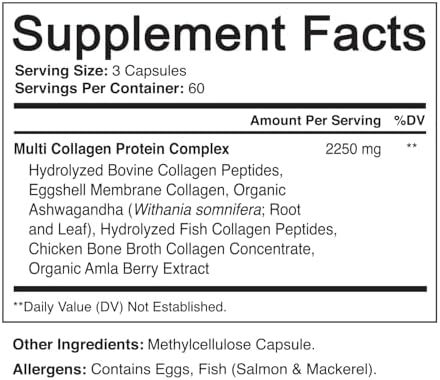 NutriFlair Multi Colágeno Péptidos 2250mg - Tipos I, II, III, V, X - Suplemento en Cápsulas para Mujeres y Hombres - Proteína Hidrolizada, Pelo, Piel - imagen 2