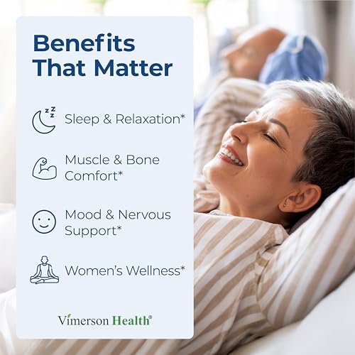 Vimerson Health Magnesio Glicinato 200mg para Sueño, Relajación y Soporte Muscular – Quelado, Bioavailable, Vegano y Suave para el Estómago – 60 - imagen 2