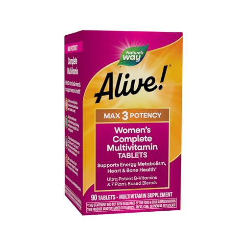 Nature's Way Alive! Max3 Potencia Multivitamínico Completo para Mujeres, Apoya Metabolismo Energético, Salud del Corazón y Huesos, 90 Tabletas - imagen 2