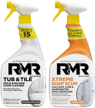 Paquete RMR de Limpieza para Baño – Limpiador de Bañera y Azulejos + Removedor de Sarro Xtreme, Sistema de Limpieza Profunda de 2 Pasos, 2 Botellas - imagen 1