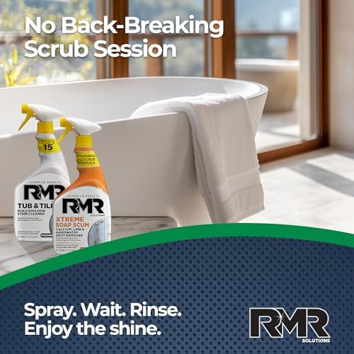 Paquete RMR de Limpieza para Baño – Limpiador de Bañera y Azulejos + Removedor de Sarro Xtreme, Sistema de Limpieza Profunda de 2 Pasos, 2 Botellas - imagen 6