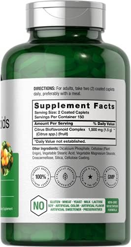 Complejo de Bioflavonoides Cítricos Horbäach | 1500mg | 300 Tabletas Recubiertas | Suplemento Herbal Tradicional | Vegetariano, Sin OGM y Sin Gluten - imagen 2