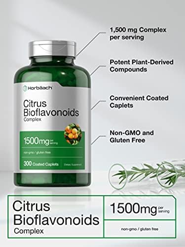 Complejo de Bioflavonoides Cítricos Horbäach | 1500mg | 300 Tabletas Recubiertas | Suplemento Herbal Tradicional | Vegetariano, Sin OGM y Sin Gluten - imagen 3