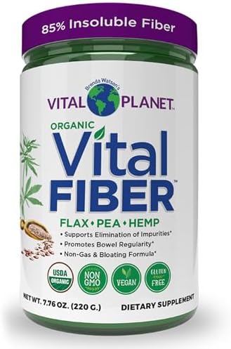 Vital Planet - Polvo de Fibra Vital, Suplemento de Fibra Soluble e Insoluble con Linaza, Guisante y Cáñamo, Suplemento Orgánico para la Salud - imagen 1