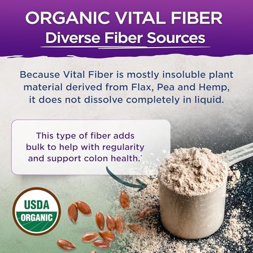 Vital Planet - Polvo de Fibra Vital, Suplemento de Fibra Soluble e Insoluble con Linaza, Guisante y Cáñamo, Suplemento Orgánico para la Salud - imagen 5