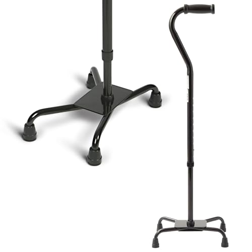 Cane Cuádruple de Aluminio Medline con Base Grande para Equilibrio, Lesiones de Rodilla y Recuperación de Cirugía, Ayuda de Movilidad Ligera y - imagen 3