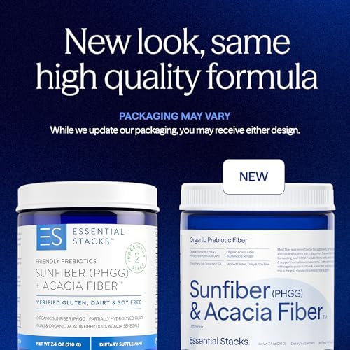 Fibra Prebiótica Sunfiber Orgánica Essential Stacks (Goma Guar Parcialmente Hidrolizada/PHGG) con Polvo de Fibra de Acacia - Sin Gluten, No - imagen 2