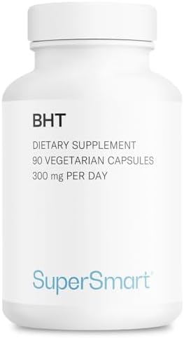 Supersmart - BHT 300 mg al Día - Hidroxibutilotolueno - Potente Antioxidante y Soporte Inmunológico - Suplemento Antienvejecimiento | Sin GMO y Libre - imagen 1