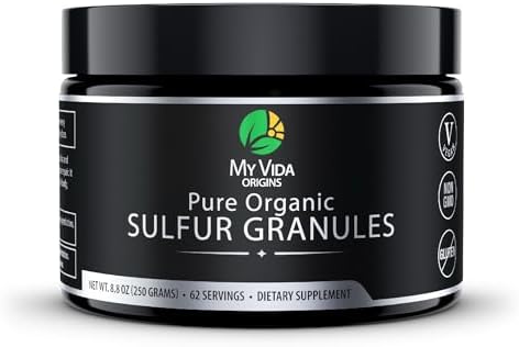 My Vida Origins Azufre Orgánico Puro | Gránulos de MSM 99% Puros para Piel, Cabello y Articulaciones | No GMO, Vegano, Sin Gluten (62 Porciones) - imagen 1