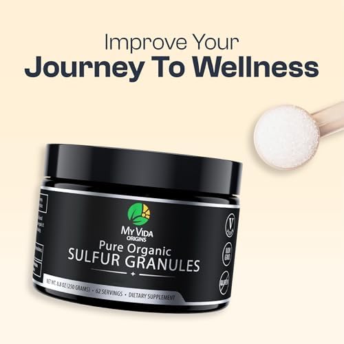 My Vida Origins Azufre Orgánico Puro | Gránulos de MSM 99% Puros para Piel, Cabello y Articulaciones | No GMO, Vegano, Sin Gluten (62 Porciones) - imagen 3