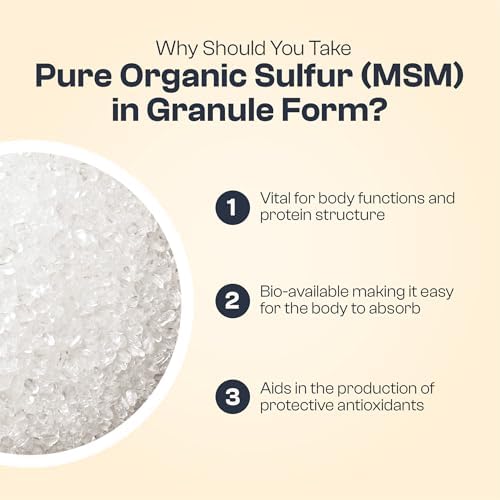My Vida Origins Azufre Orgánico Puro | Gránulos de MSM 99% Puros para Piel, Cabello y Articulaciones | No GMO, Vegano, Sin Gluten (62 Porciones) - imagen 4