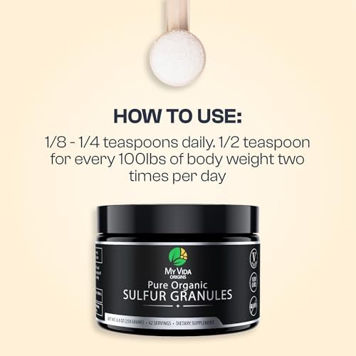 My Vida Origins Azufre Orgánico Puro | Gránulos de MSM 99% Puros para Piel, Cabello y Articulaciones | No GMO, Vegano, Sin Gluten (62 Porciones) - imagen 5