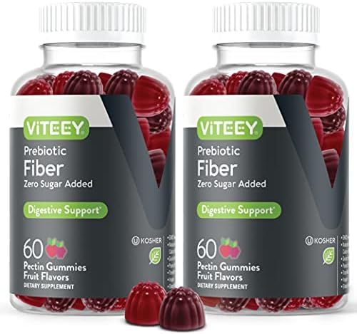 Gomitas de Fibra Prebiótica VITEEY para Adultos, 4g - Suplemento Digestivo Vegano y Sin Azúcar - 120 Piezas - imagen 1