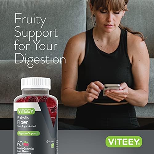 Gomitas de Fibra Prebiótica VITEEY para Adultos, 4g - Suplemento Digestivo Vegano y Sin Azúcar - 120 Piezas - imagen 6