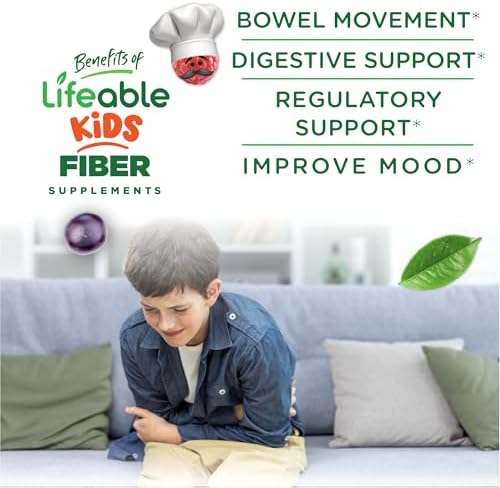 Gomitas de Fibra Prebiótica Sin Azúcar Lifeable para Niños | 4g de Fibra | Suplementos Vegetarianos para la Salud Digestiva | 90 Gomitas Probioticas - imagen 3