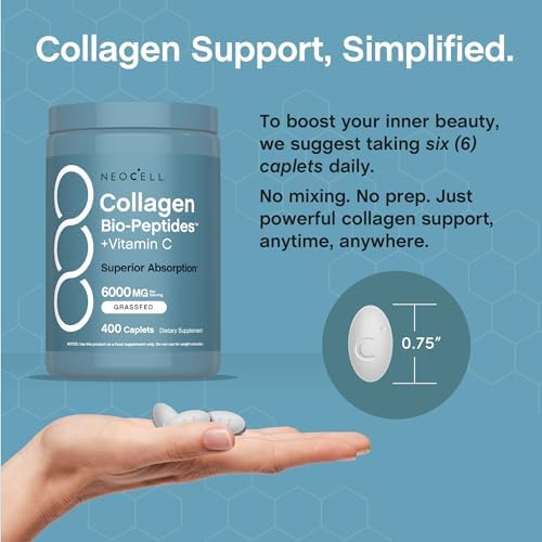 Píldoras de Péptidos de Colágeno NeoCell | 400 Tabletas | Alimentación de Pasto | Con Vitamina C | Fórmula de Absorción Superior | Para Mujeres y - imagen 7