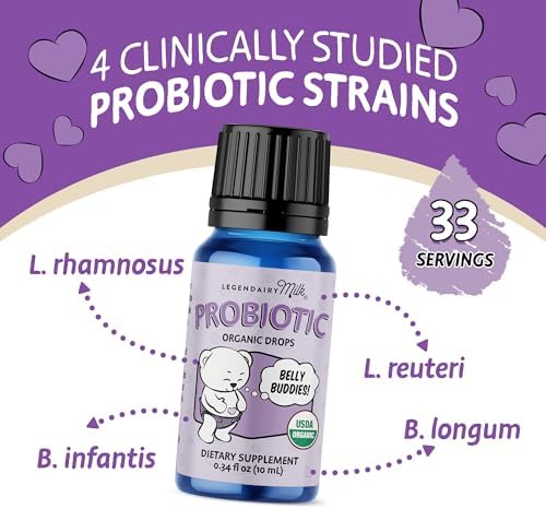 Gotas Probioticas Orgánicas Legendairy Milk para Bebés - Alivio de Cólico y Gas para Recién Nacidos y Niños Pequeños - Soporte Digestivo y Alivio de - imagen 4