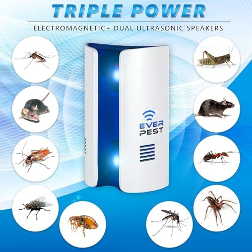 Repelente Ultrasónico de Plagas 1 Paquete - Control Electrónico y Electromagnético de Insectos - Cucarachas, Chinches, Ratones, Mosquitos, Ardillas y - imagen 2