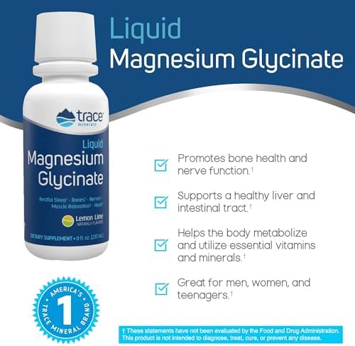 Magnesio Glicinato Líquido Trace Minerals - Salud Ósea, Nerviosa y Digestiva - Mejora Sueño, Claridad y Concentración - Suave - Sabor Limón Lima - 8 - imagen 2