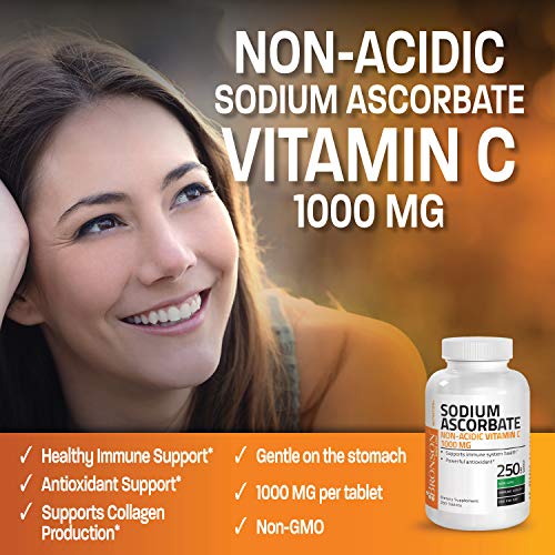Bronson Ascorbato de Sodio Vitamina C No Ácida 1000 Mg - Suave para el Estómago - Refuerzo del Sistema Inmunológico - Antioxidante Potente - - imagen 4